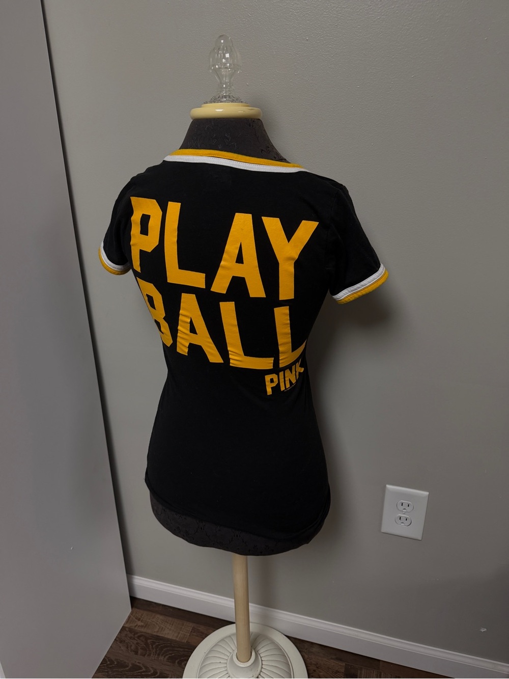 PINK Victoria's Secret' 'Play Ball' Black & Yellow Pittsburgh Pirates Tee